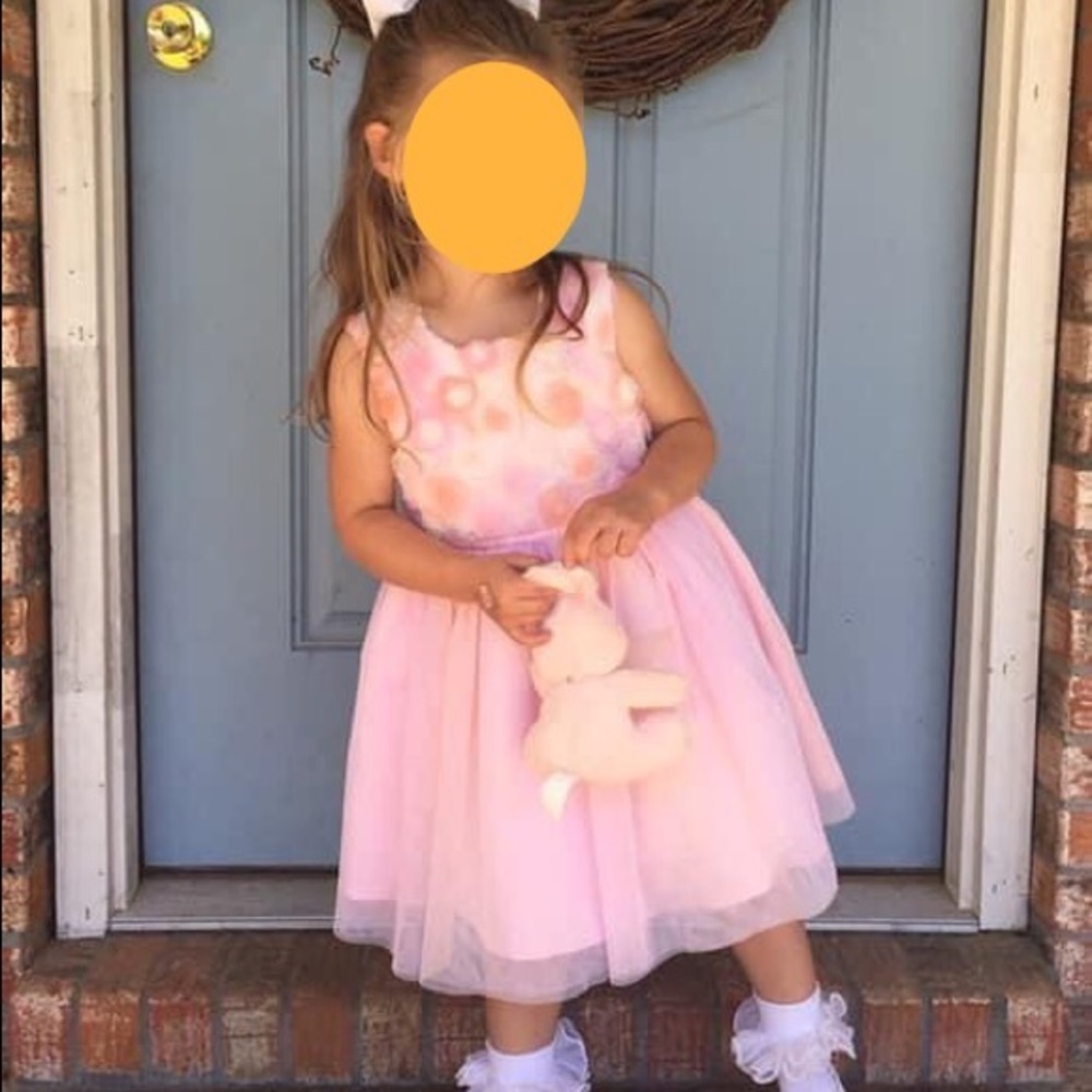 SOLD Pink Rosette Tulle Dress